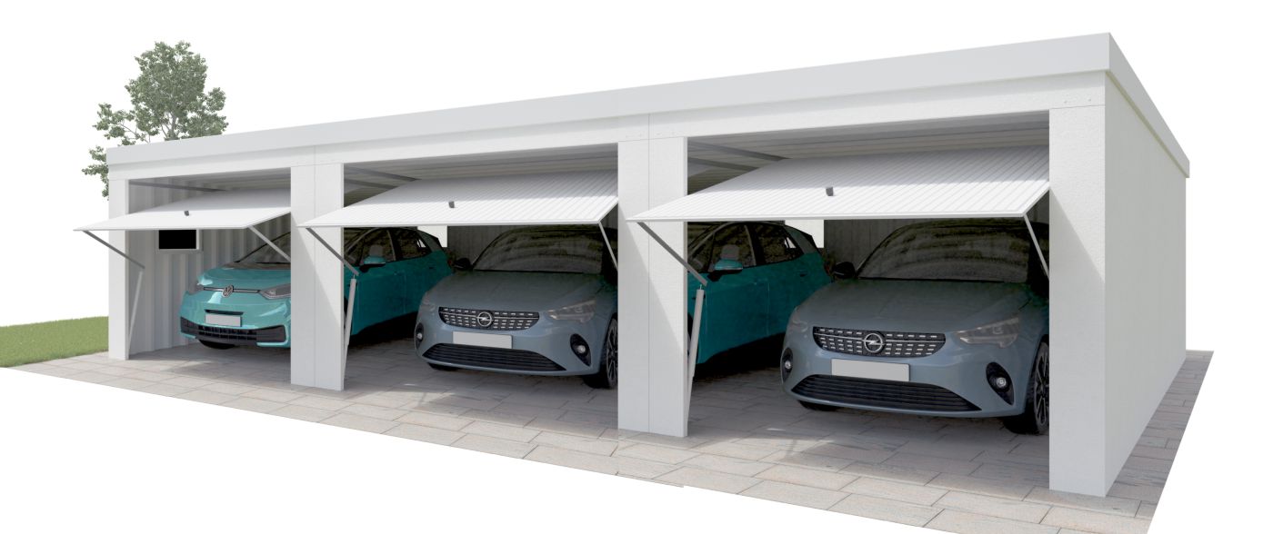 DUROBOX&reg; Fertiggarage als Dreiergarage