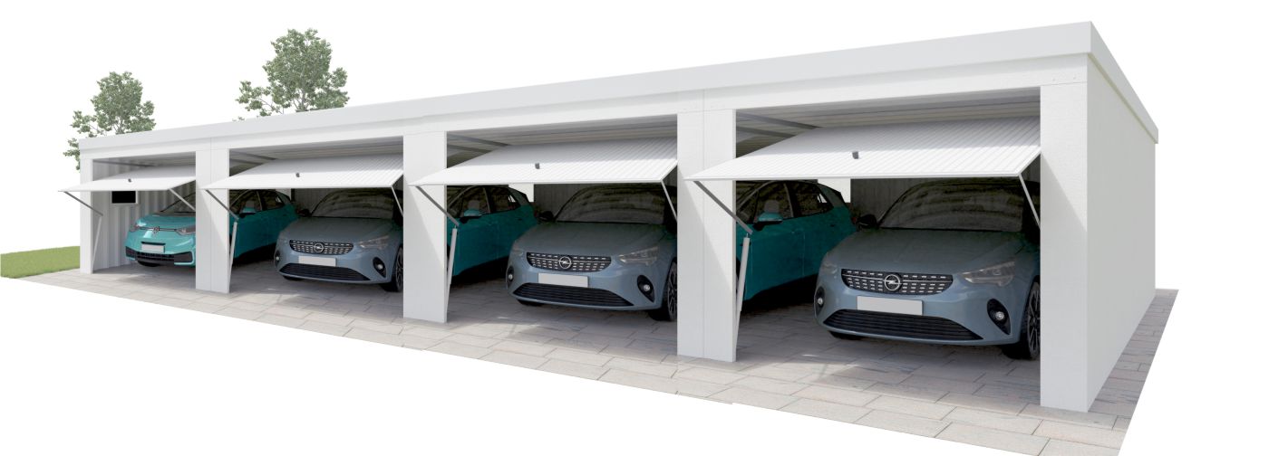 DUROBOX&reg; Fertiggarage als Dreiergarage