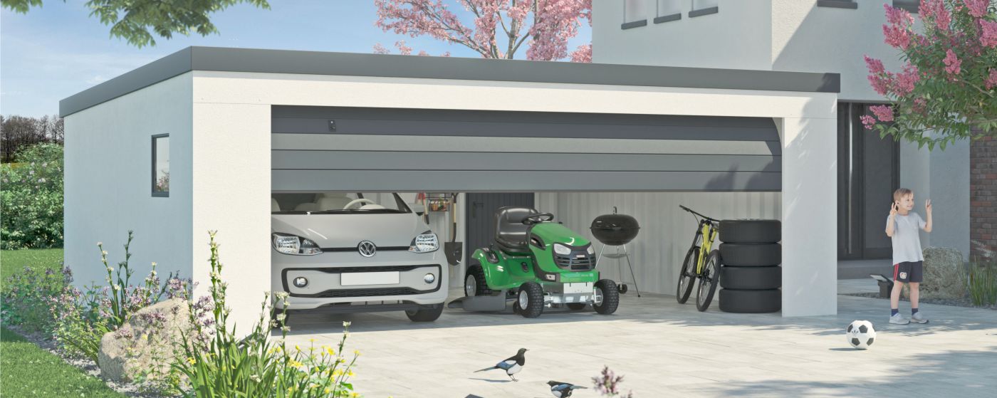 Durobox Ultima Gro&szlig;raumgarage Doppelgarage mit gro&szlig;em Tor